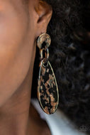 A HAUTE Commodity Acrylic Earrings - Black, Brown, or Silver Paparazzi